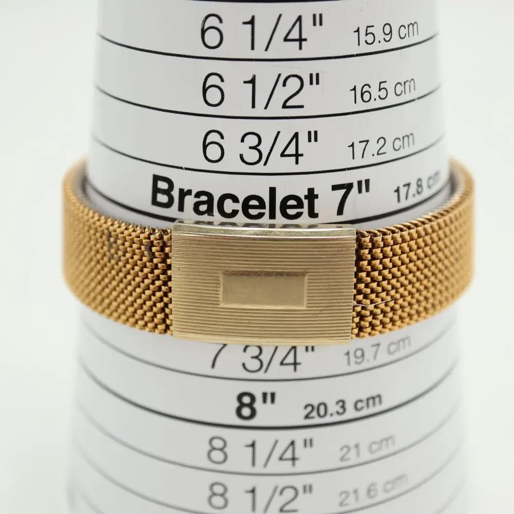 Vintage Edison Gold Tone Unisex 32mm Dress Watch Stretchy Band w New Battery